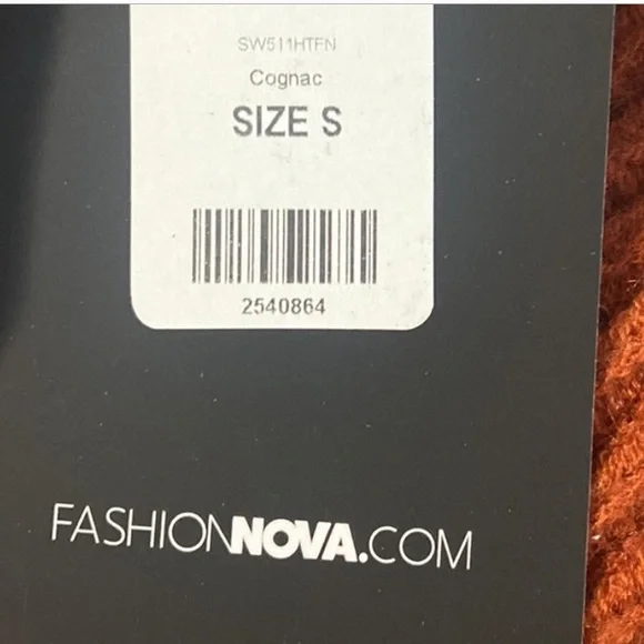Fashion Nova Wrap Star Asymmetrical Sweater - Cognac - Size S - Picture 3 of 6